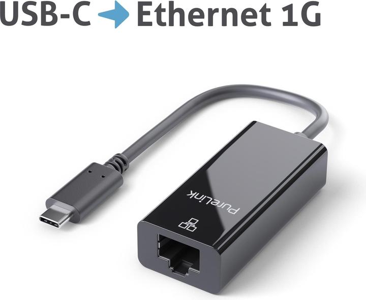 Actual product image Purelink Network adapter IS261 USB-C - RJ-45, black (USB, RJ45 (1x))