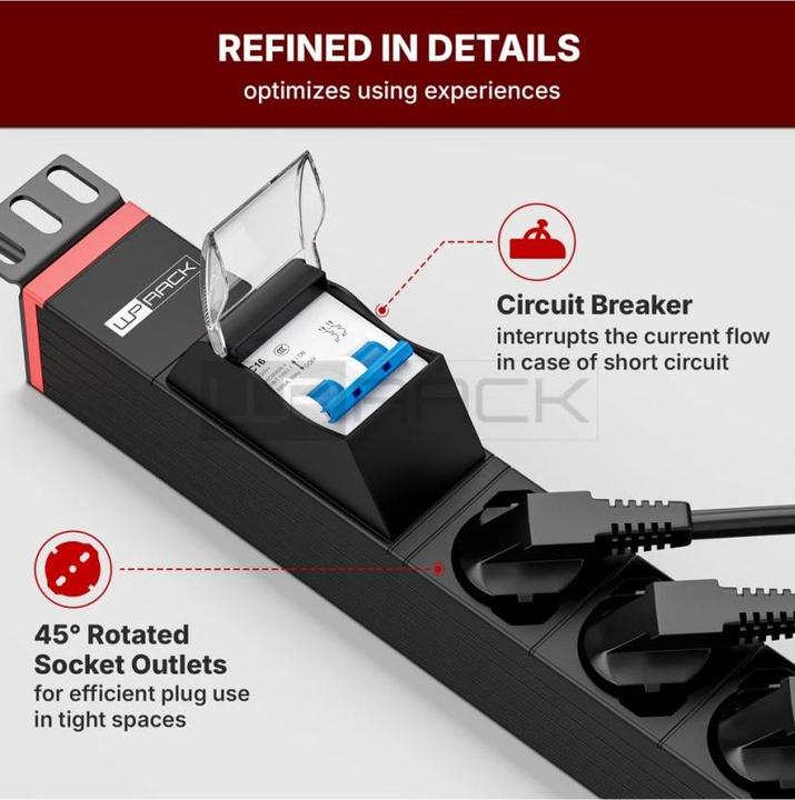 Actual product image Wp WPN-PDU-G02-12 extensions and extension cords 2 m 12 socket(s) AC Black