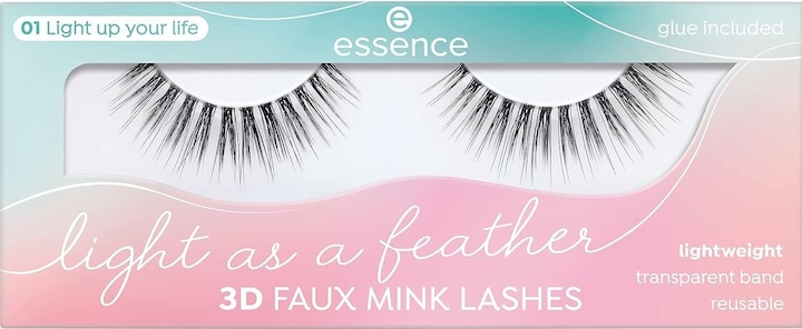 essence LIGHT AS A FEATHER Ciglia finte effetto visone 3D (Ciglia artificiali)