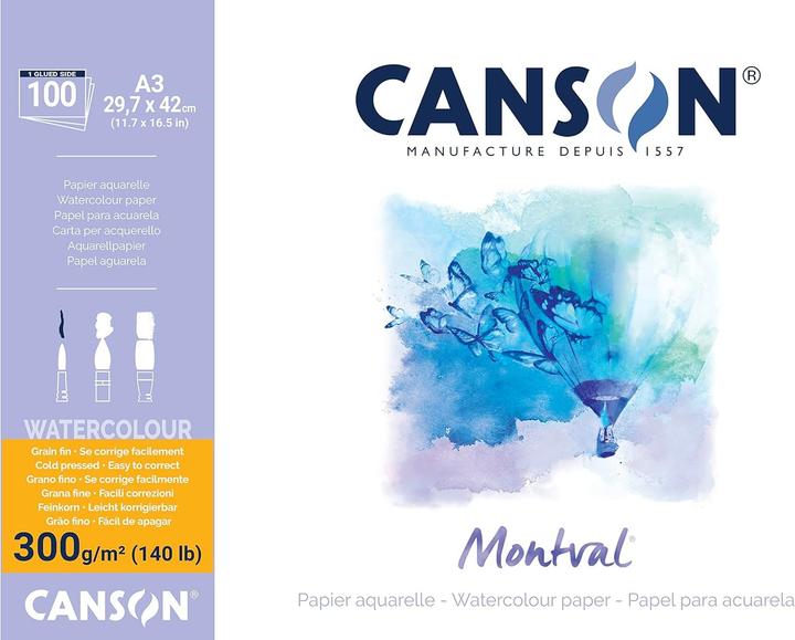 Image du produit Canson Bloc d'aquarelle "Montval", DIN A3, 100 feuilles (A3, Blanc)