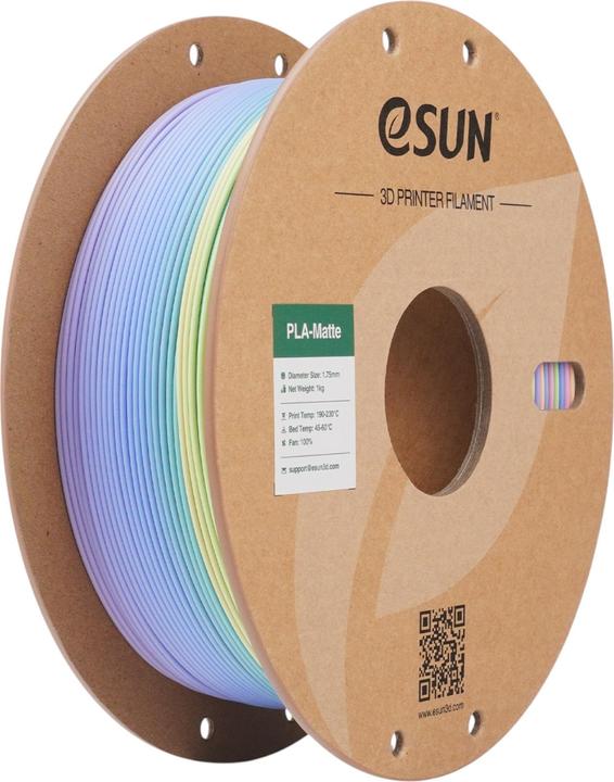 Image du produit eSUN ePLA-Matte Rainbow Macaron Filament 1.75mm 1Kg (PLA, 1.75 mm, 1000 g, Multicolore)
