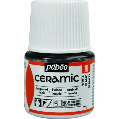 Pebeo, Künstlerfarbe + Bastelfarbe, Keramikfaben (Weiss, 45 ml)