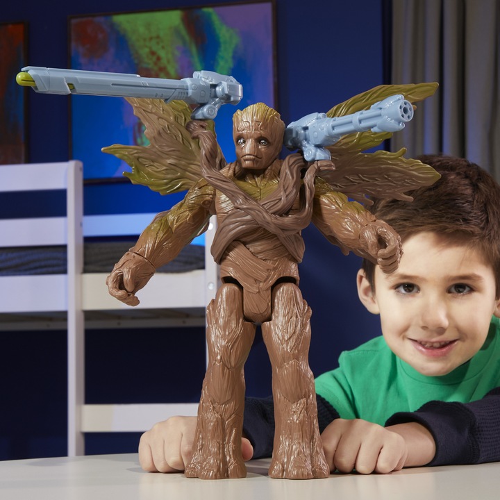 Actual product image Hasbro Marvel Studios Guardians of the Galaxy Vol. 3 Titan Hero Series Deluxe Blast 'N Battle Groot