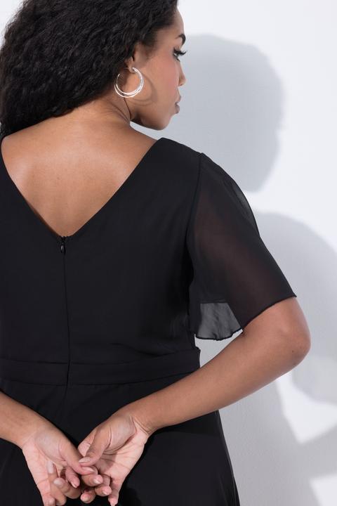Produktbild Ulla Popken Midi-Abendkleid, Chiffon, Drapierung (56)