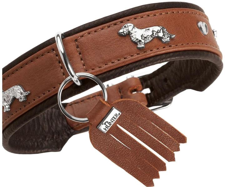 Immagine prodotto Hunter Collare bassotto Monaco 42/S, pelle di vacchetta, cognac/nero (42, S, Cane, Sport cane)