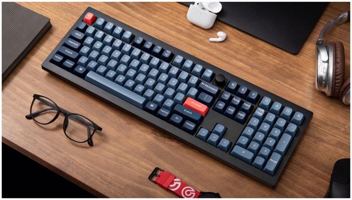 Immagine prodotto Keychron V6 Max QMK/VIA Tastiera meccanica personalizzata senza fili completamente assemblata Manopola, nero (USA, Cablato, Senza fili)