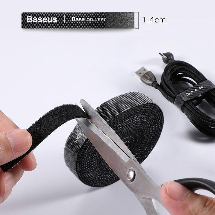 Actual product image Baseus Rainbow Circle Velcro Straps 3m Gray (Cable hole, 300 cm)