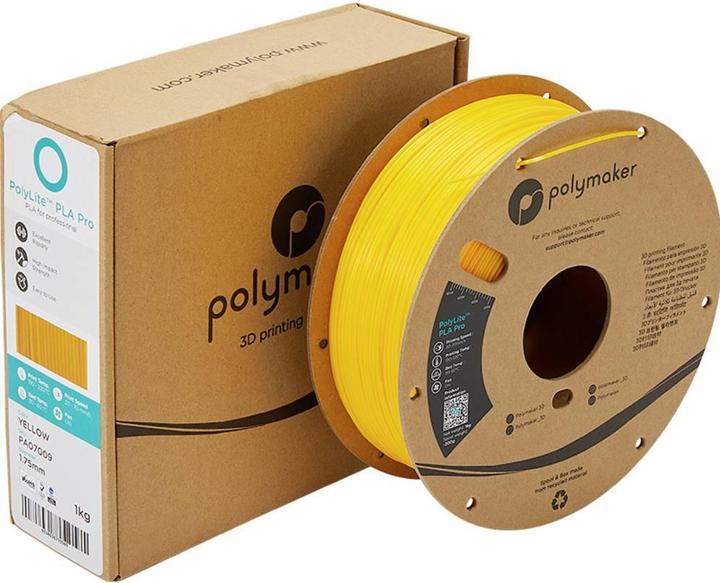 Produktbild Polymaker PolyLite PLA PRO Yellow 1.75mm 1kg (PLA-R, 1.75 mm, 1000 g, Gelb)