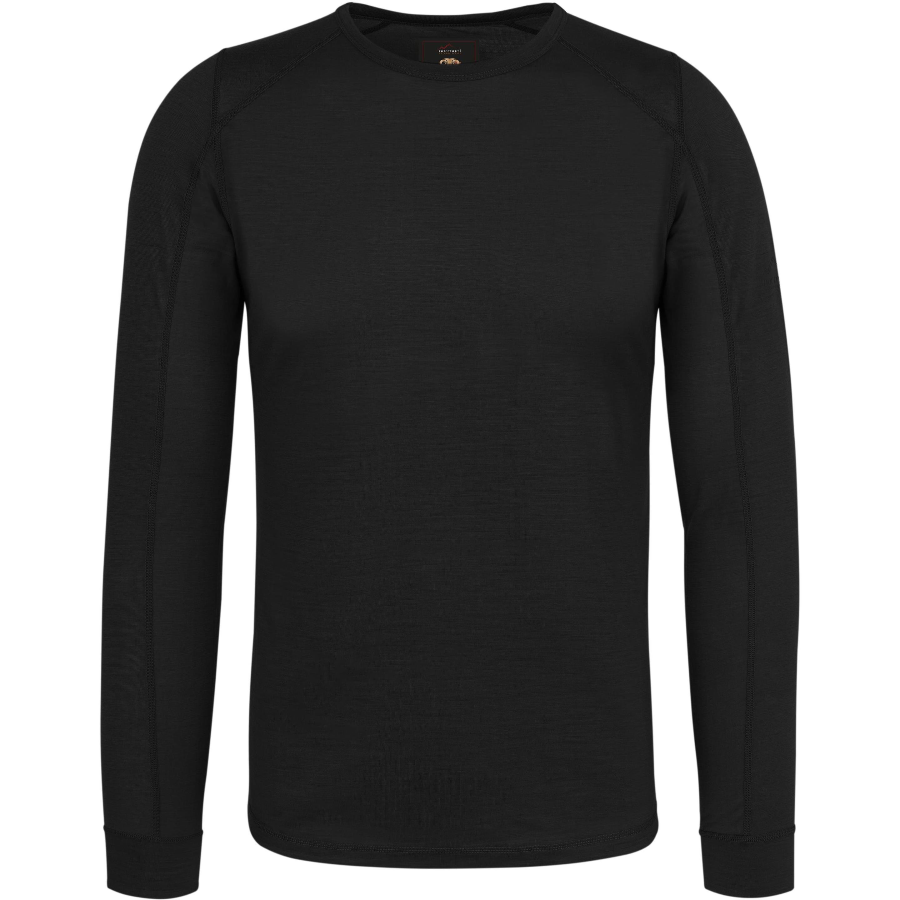 Normani, Herren, Funktionsshirt, Herren Merino Langarm „Devonport“ - 9183 (L), Schwarz, L