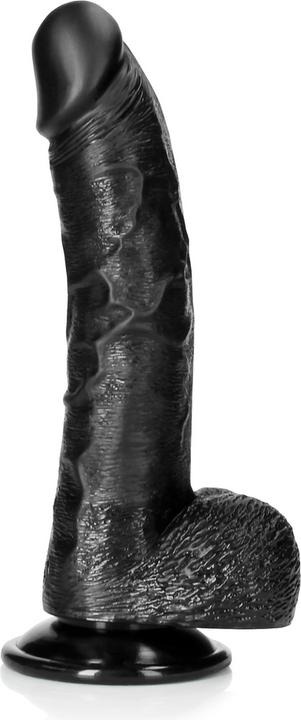 Productafbeelding RealRock Gebogen realistische dildo met ballen en zuignap - 8"/ 20,5 cm