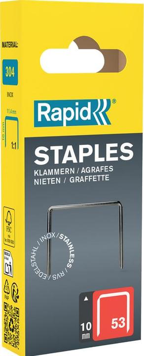 Produktbild Rapid Typ 53 Feindrahtklammer 10 mm Edelstahl (1080 x)