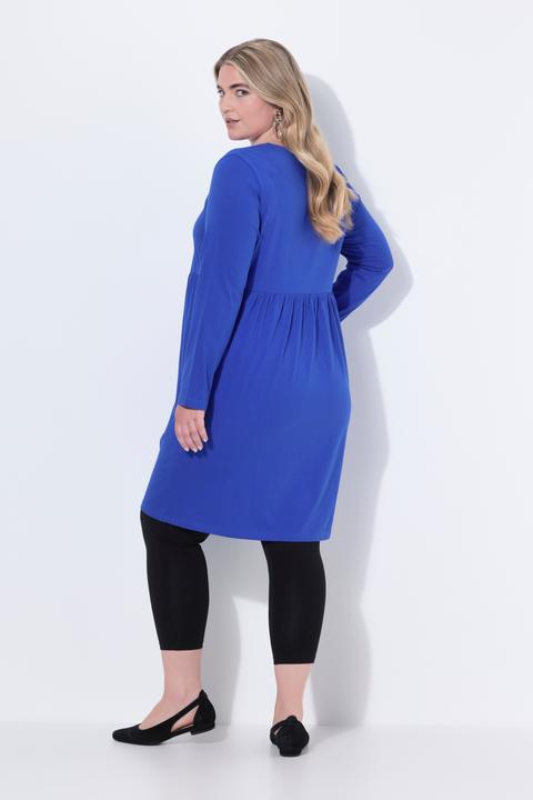 Produktbild Ulla Popken Jerseykleid, A-Linie, Tunika-Ausschnitt, Langarm (54)