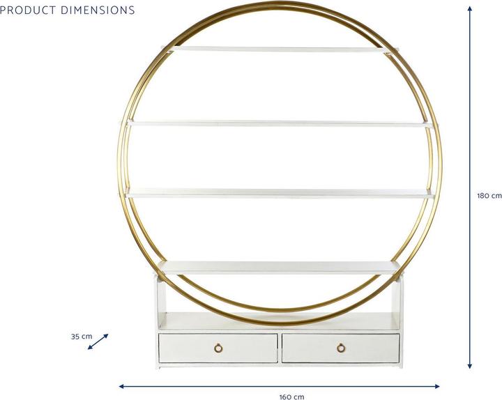 Immagine prodotto DKD Home Decor Shelves 160 x 35 x 180 cm Golden Metal White Poplar (160 x 35 x 180 cm)