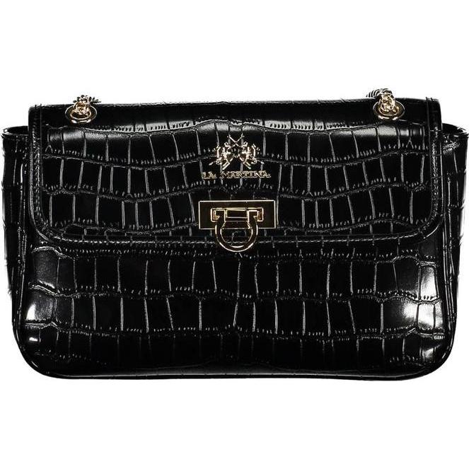 La Martina, Borsetta, Schwarze Polyethylen-Handtasche