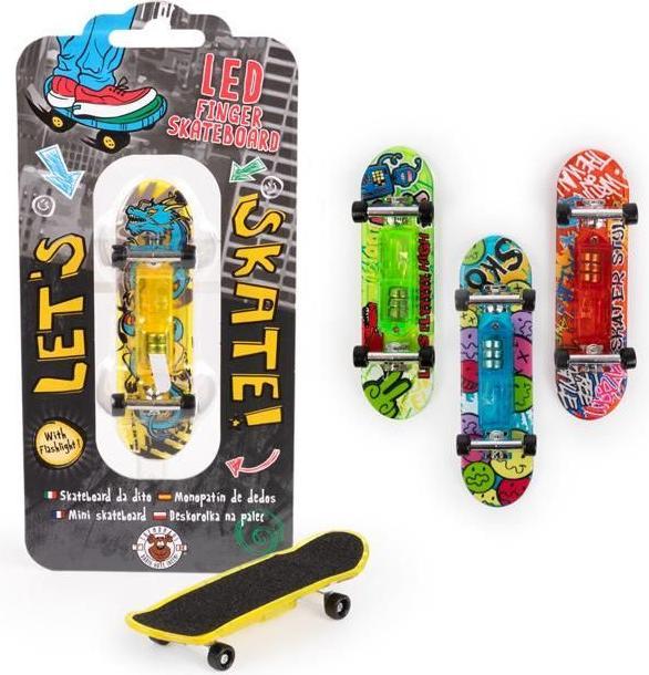 Trendhaus LED Finger-Skateboard, 4-fach sortiert (1 Stück)
