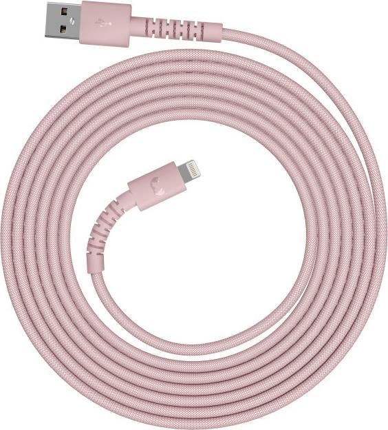 Image du produit Fresh'N Rebel Fresh 'n Rebel USB-A zu Lightning silicone geflochtenes Kabel "FlexWave" 2m, Pastel Pink (2 m, 12 W)