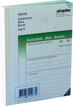 Produktbild Simplex Gutscheine dreisprachig A6 (100x)