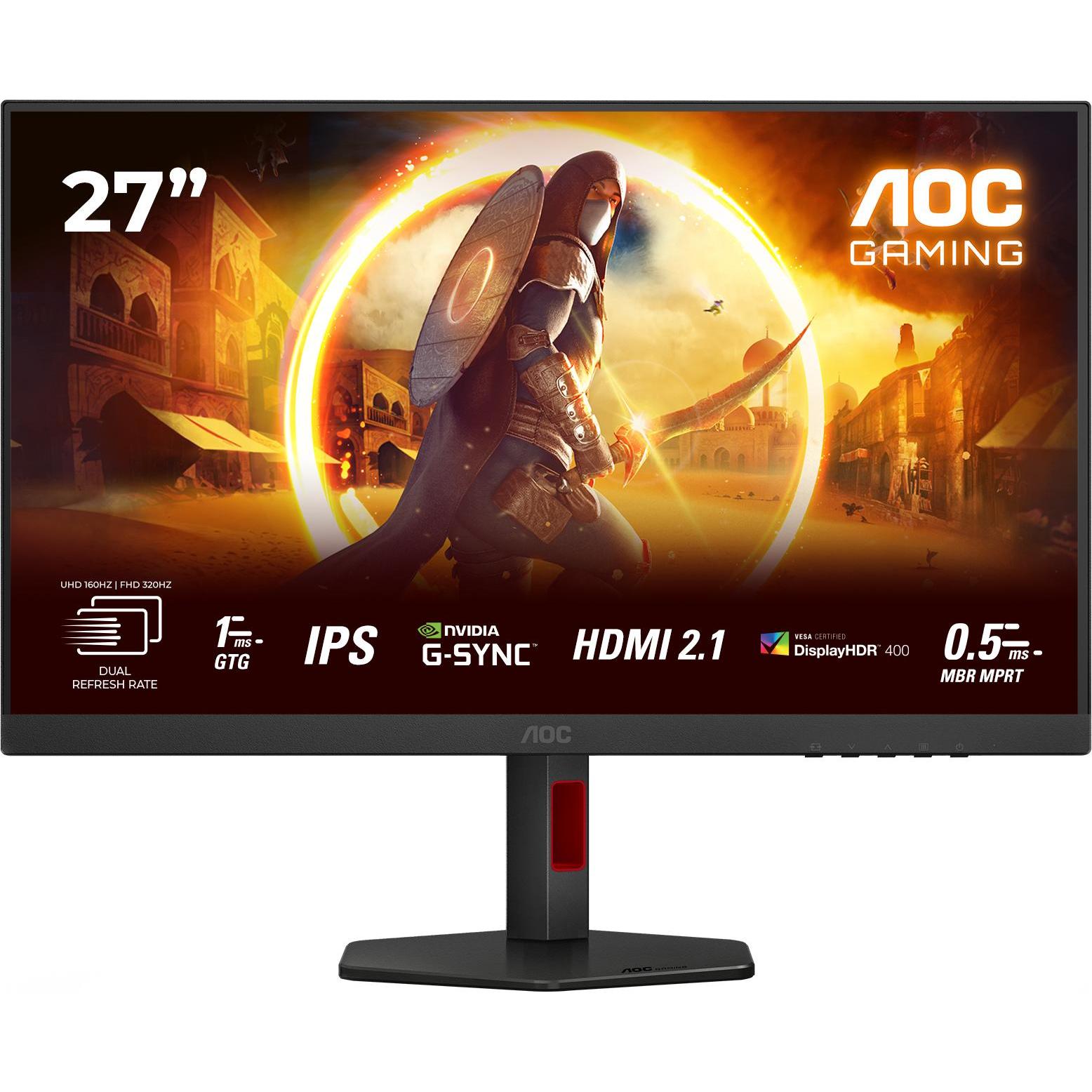 AOC U27G4R (3840 x 2160 Pixel, 27"), Monitor, Schwarz, Rot