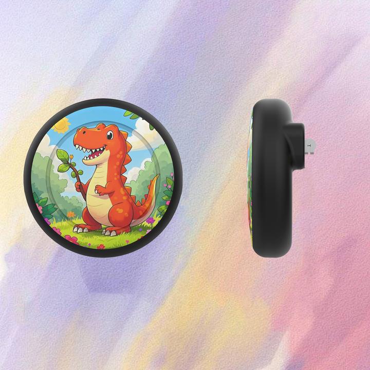 Produktbild Hurtel AirTag-Badge-Hülle – Schwarz mit Dinosaurier-Print