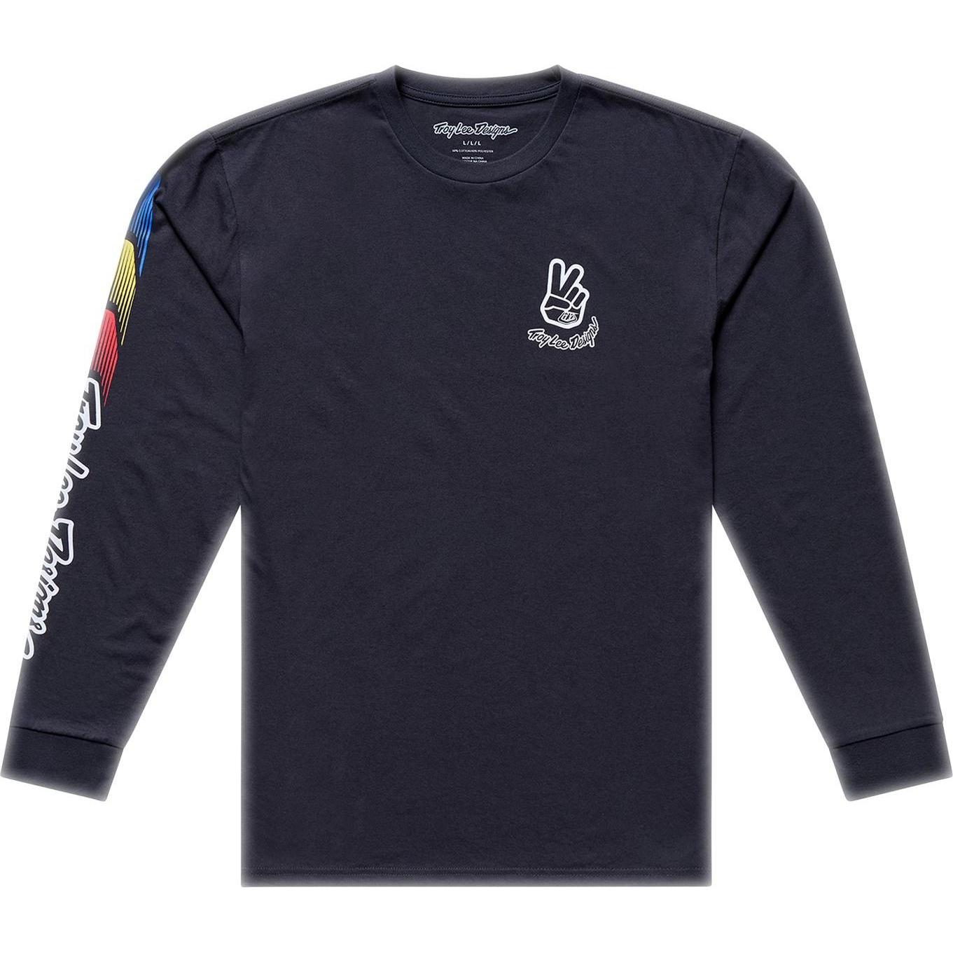 Troy Lee Designs, Uomini, Maglietta, Longsleeve, Deuces, carbon, L, Nero, (L)