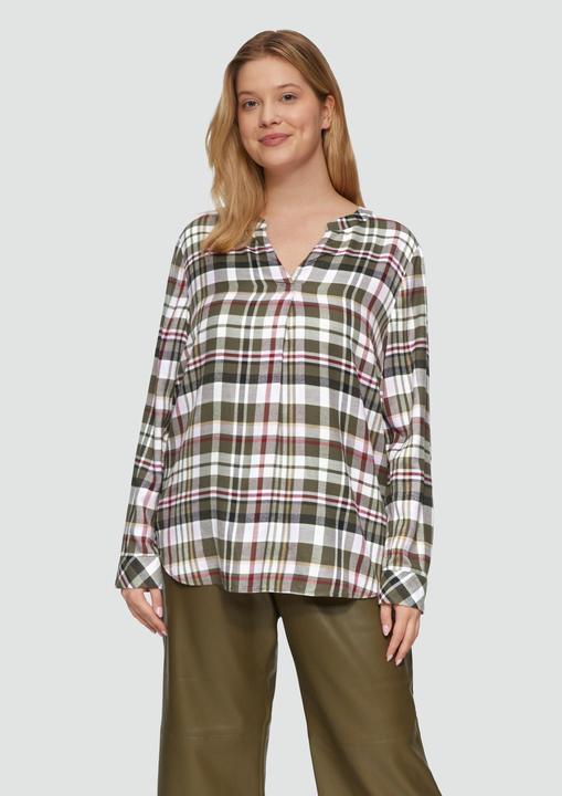 Image du produit S.Oliver Bluse Karierte Bluse aus Viskosemix und Krempel-Detail (52)