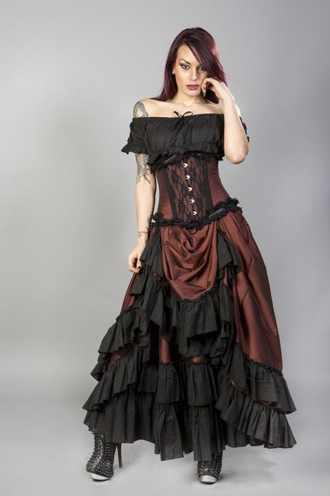 Produktbild Burleska Damenkleid Carnation Viktorianisch, Taffeta, braun (XXL)