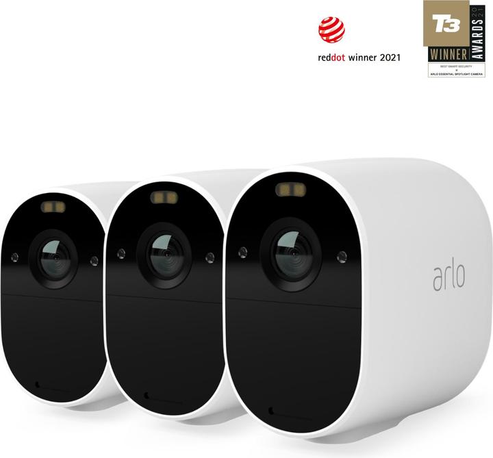Produktbild Arlo Essential Spotlight Kamera 3er Set, weiss (1920 x 1080 Pixels)