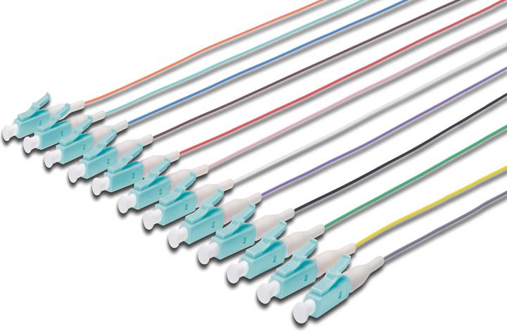 Digitus LC Fiber Pigtail Loose Buffer 50/125 m 12 St. Farbcode DIN IEC 304 Länge 2m Klasse OM3 (LSOH, CAT6, 2 m)