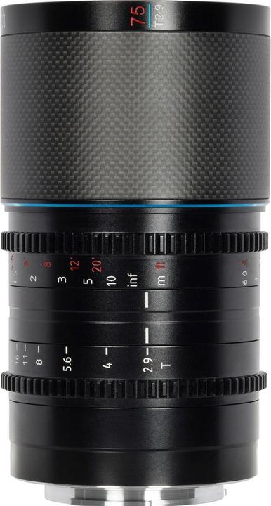 Immagine prodotto Sirui Saturn 75mm T2.9 1.6x E75B in fibra di carbonio con attacco E anamorfico per full-frame (flare blu) (Sony E, Full frame)