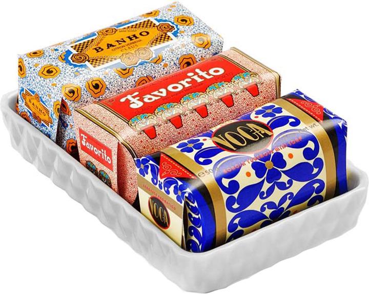 Claus porto Gift Set Soap Dish + 3 Mini Soaps (Hartseife)