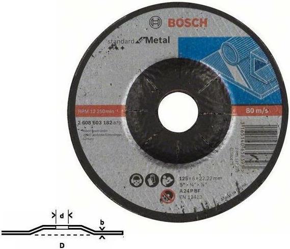 Immagine prodotto Bosch Professional Zubehör PRO Disco per smerigliare il metallo, 125 x 6 x 22,23 mm