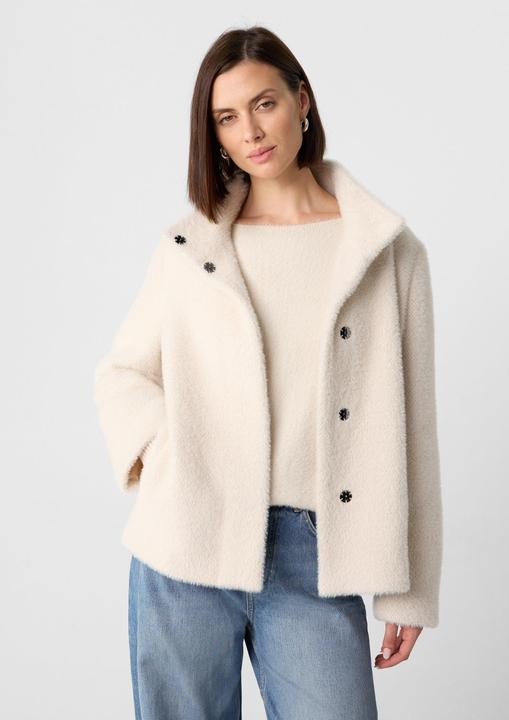 Immagine prodotto Comma Outdoor-Jacke Langflorige weiche Jacke im Cape-Stil mit verdeckter Knopfleiste (44)