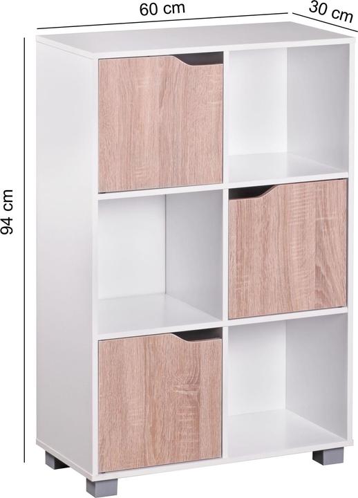 Actual product image FineBuy Bookcase wood veneered white (60 x 29 x 120 cm)