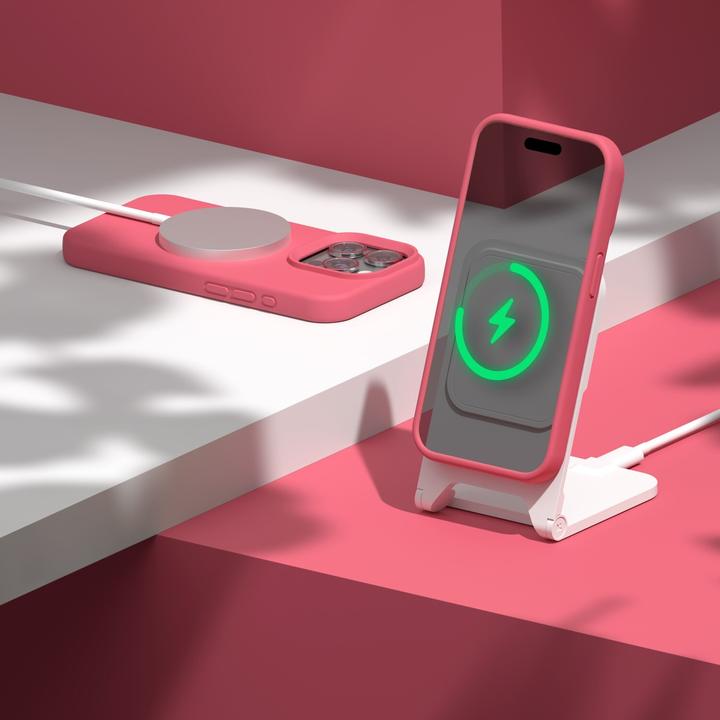 Actual product image Etteri Silicone case for iPhone 15 Pro Max 6,7" raspberry (Apple iPhone 15 Pro Max)