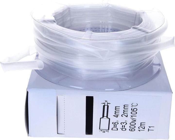 Actual product image Kalitec 12m heat shrink tubing transparent from 6.4mm to 3.2mm I 2:1 I Industrial quality from German dealer (1 x)