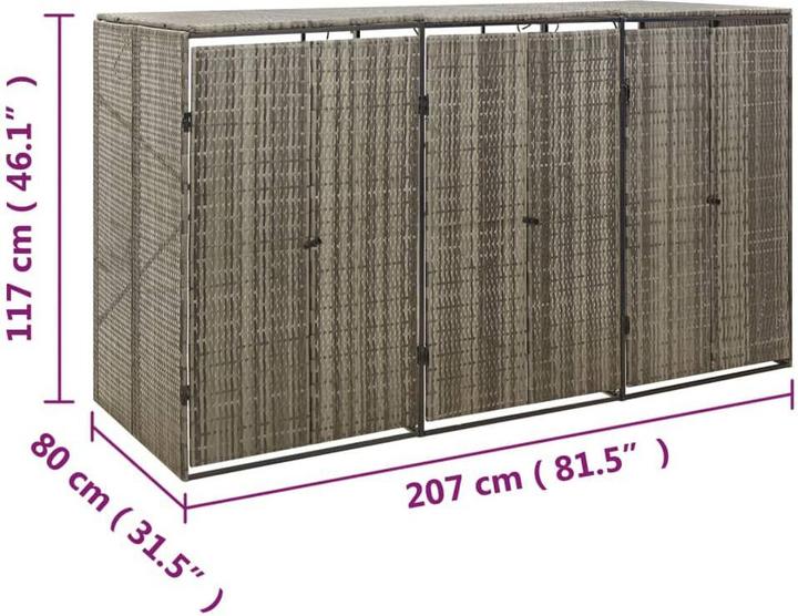 Actual product image vidaXL Mülltonnenbox für 3 Tonnen