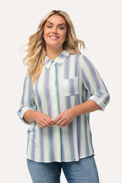 Immagine prodotto Ulla Popken Camicia con righe, colletto da camicia e maniche lunghe (60)
