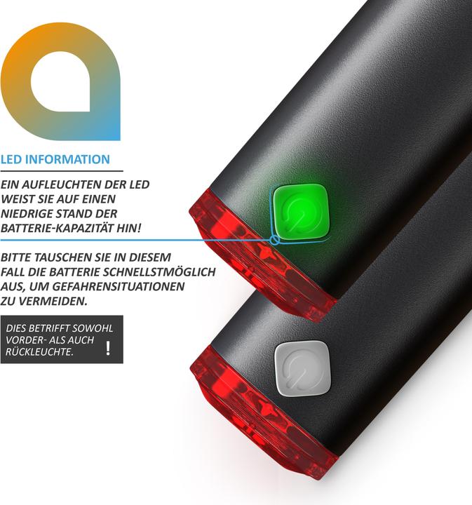 Produktbild Aplic LED Velobeleuchtung Fahrradlicht Set, StVZO zugelassen - Fahrradlampe Fahrradlicht Fahrradlampenset (30 lm)