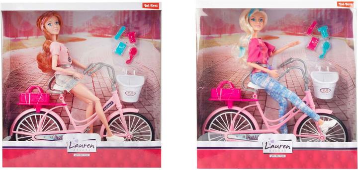 Actual product image Toi-Toys Lauren on bicycle assorted