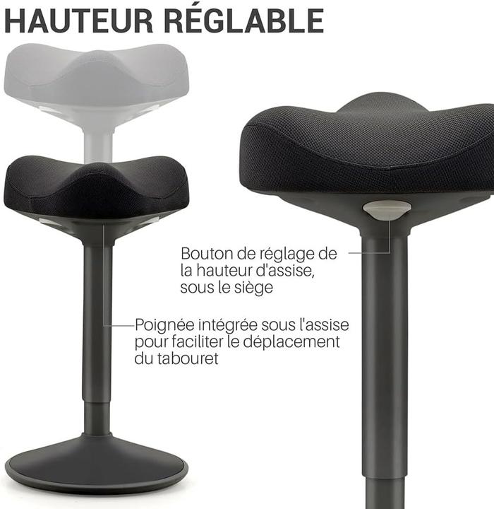 Produktbild Waytex Ergonomische Schwinghocker für dynamisches Sitzen, höhenverstellbar, antirutsch Basis (58 - 82 cm)