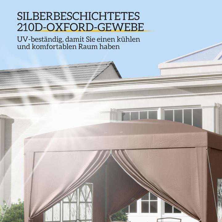 Actual product image Outsunny Pavillon Polyester, Stahl Kaffee (295 cm, 295 cm)