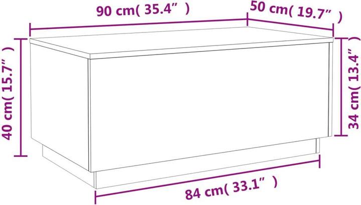 Immagine prodotto vidaXL Couchtisch (90 x 50 x 40 cm)