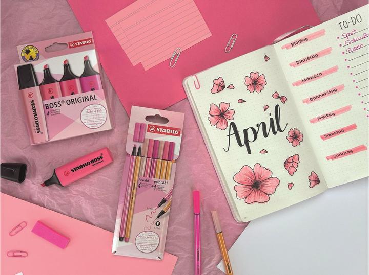 Actual product image STABILO Highlighter case 4ST Shades of Pink (pink assorted, 5 mm, 4 x)