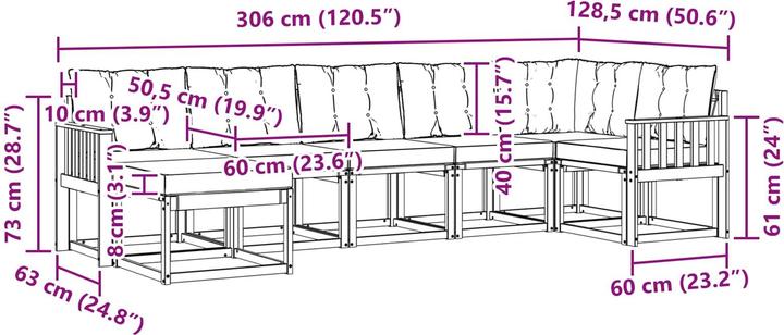 Produktbild vidaXL Outdoor-Sofa