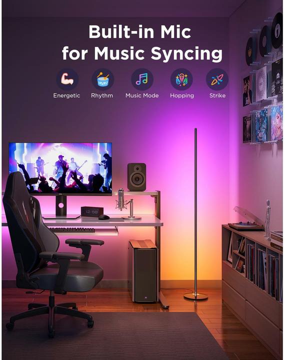 Produktbild Govee RGBICW Floor Lamp With Matter, H8076C13 (2200 lm)