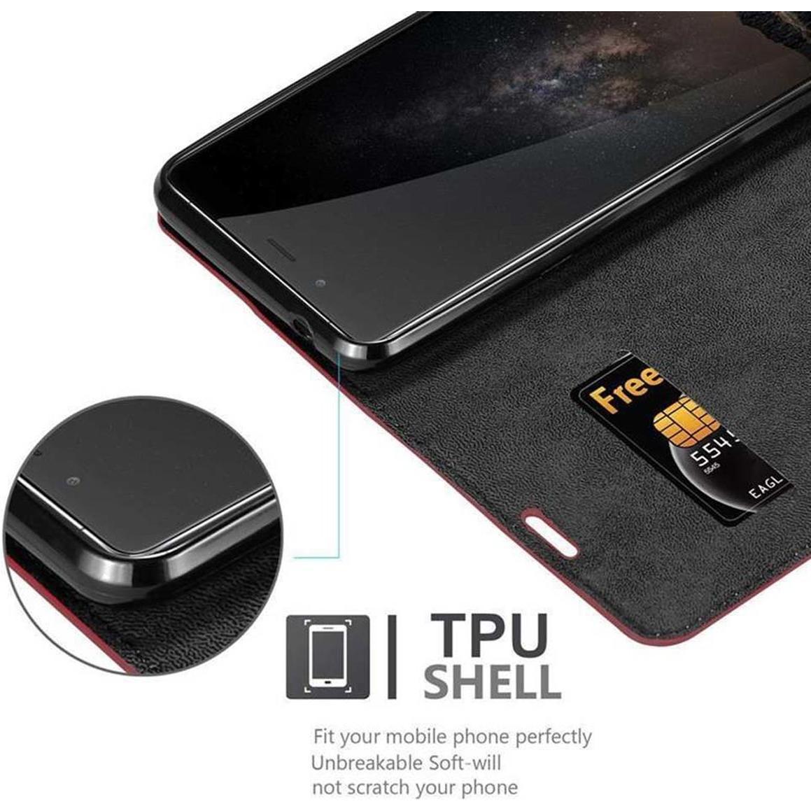 Thumbnail - Cadorabo Book Invisible Magnet Cover (ZTE Nubia Z11 Max), Smartphone Hülle, Rot