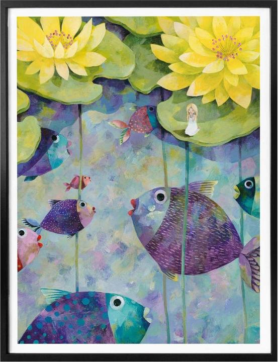 Actual product image Trenddeko Blanz - Yellow water lilies (40 x 50 cm)