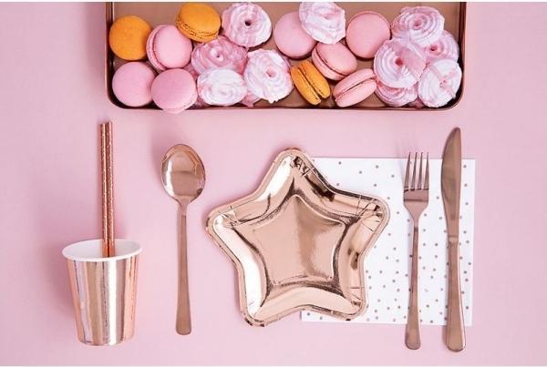 Produktbild Partydeco Dessertteller in Sternform Rose Gold (6 Stück)