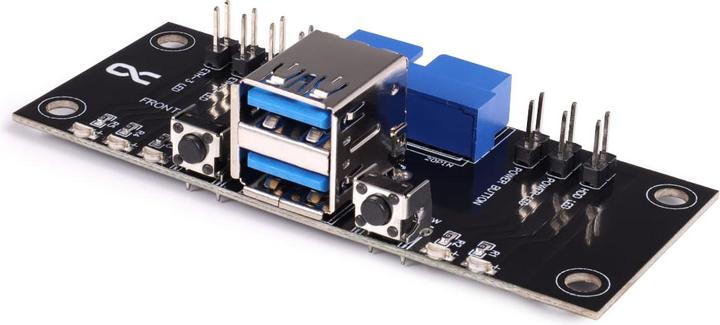 Alphacool ES Panneau d'E/S avant avec USB 3.0 et jeu de câbles pour les boîtiers de serveurs