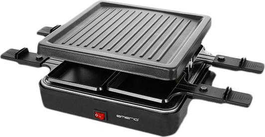 Emerio Raclettegrill,4 Pfannen,Grillplatte antihaft